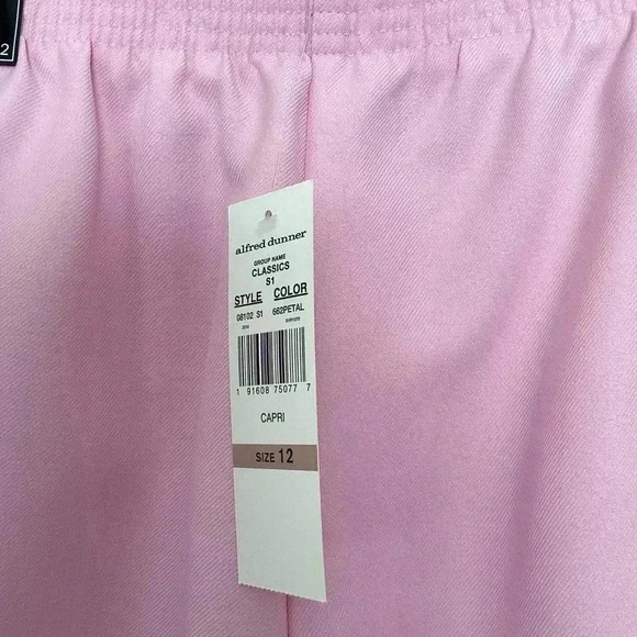 NWT Alfred Dunner PINK Womens Textured Capri  Size 12 - Picture 6 of 13
